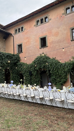 Outdoor banquet area