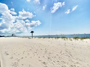 Beach nearby, sun-loungers