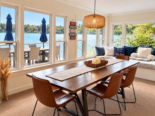 Luxury Lakefront Retreat - Private Beach, Dock & Cozy She Shed
