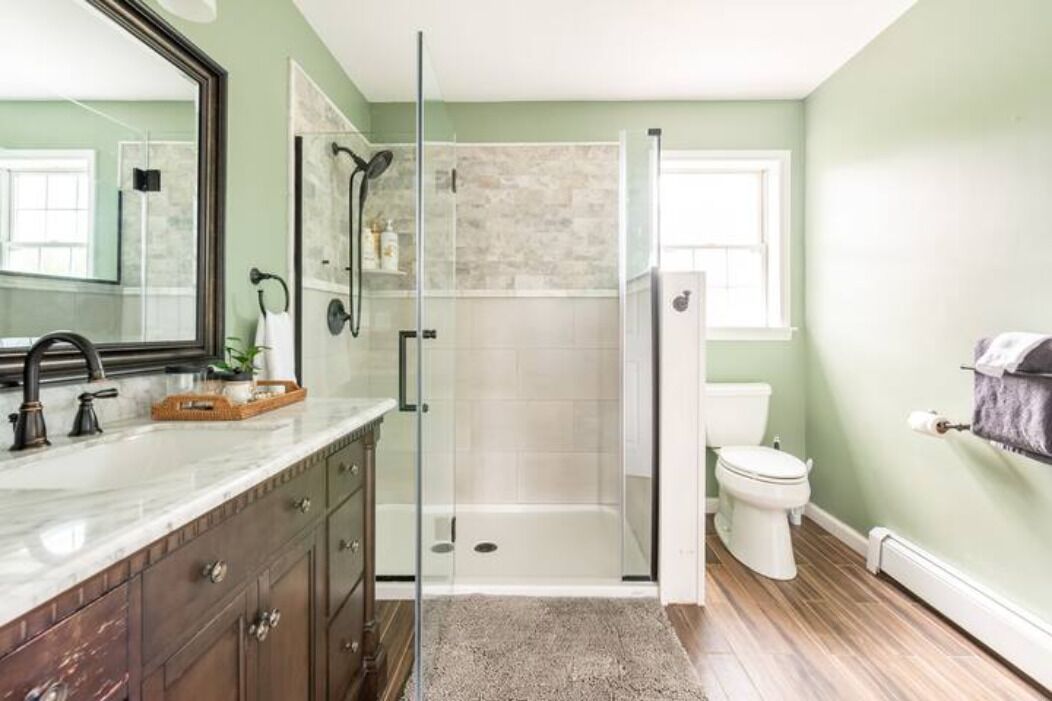 Master bathroom with walk-in shower