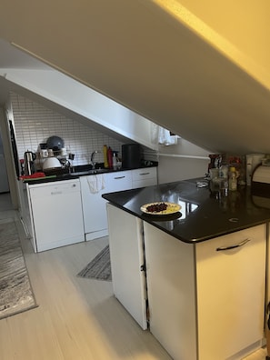 Mikrowelle, Ofen, Geschirrspüler, Wasserkocher mit Kaffee-/Teezubehör