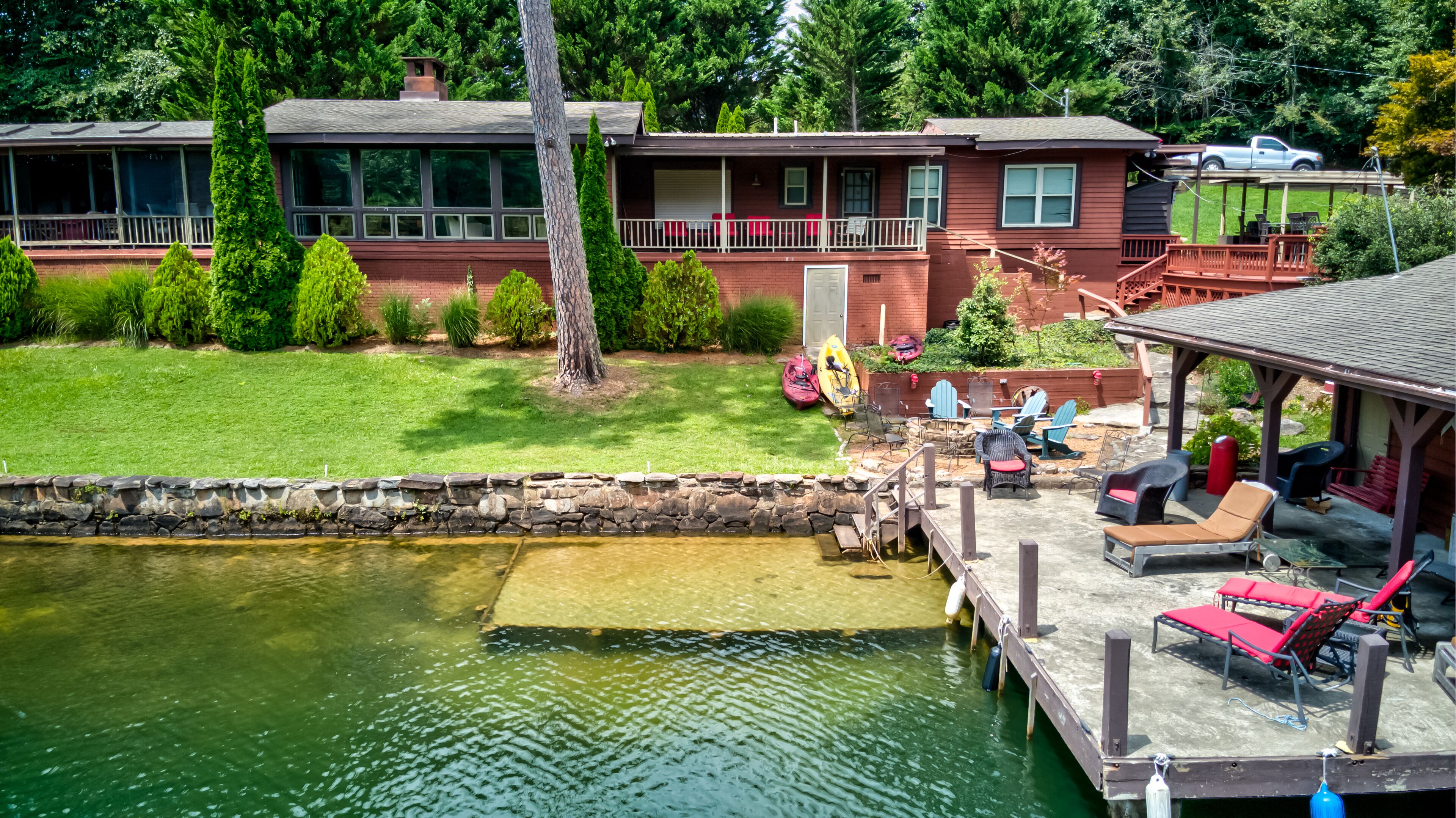 Outdoor adventure on Lake Rabun with floating, swimming, & kayaking