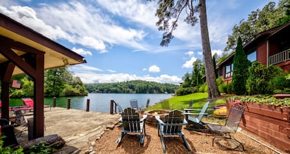 Outdoor adventure on Lake Rabun with floating, swimming, & kayaking