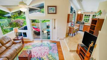 Télévision, lecteur de DVD, livres