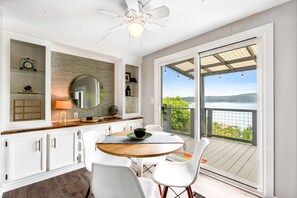 Dining - Water-view home overlooking Hood Canal with large deck & firepit - dog-friendly (Hoodsport)