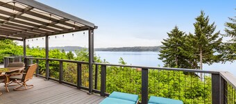 Water-view home overlooking Hood Canal with large deck & firepit - dog-friendly