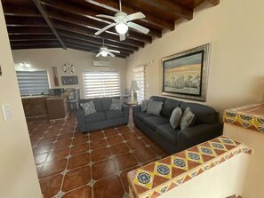 Televisión y chimenea