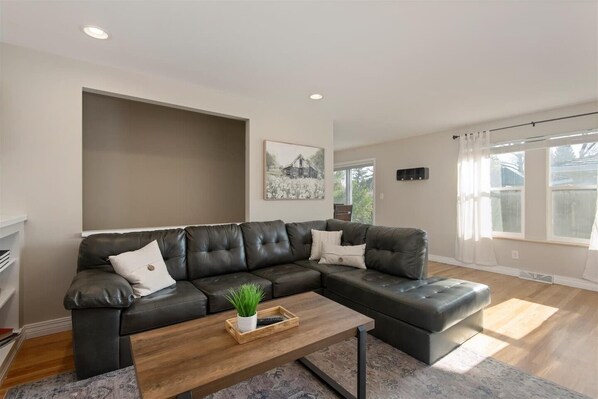 TV, fireplace - Spacious Homestead • 3 Baths • Game Den • Yard (Centennial)