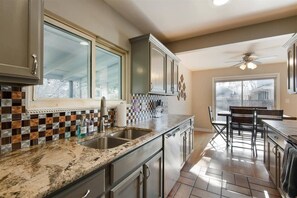 Fridge, microwave, oven, stovetop - Spacious Homestead • 3 Baths • Game Den • Yard (Centennial)