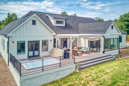 Mountain & lake-view luxury home with hot tub, deck, & pergola - dog-friendly