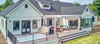Mountain & lake-view luxury home with hot tub, deck, & pergola - dog-friendly