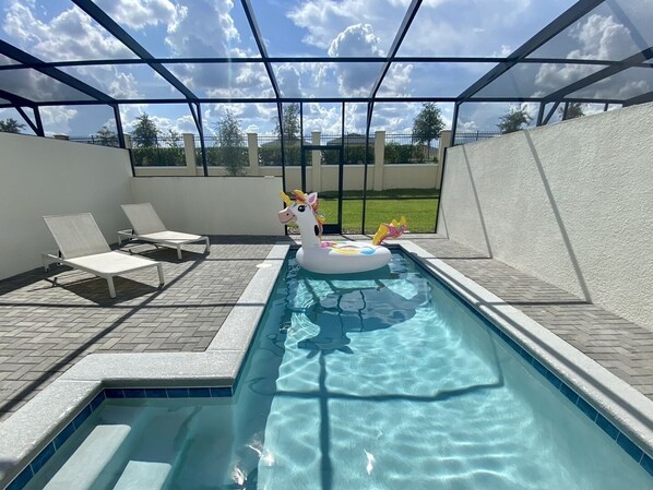 Outdoor pool, a heated pool