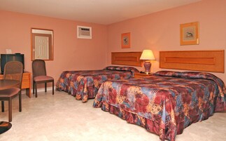 Motel Room, 2 Double Beds | Free WiFi, bed sheets
