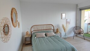 1 多间卧室、旅行婴儿床、免费 WiFi、床单