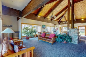 Interior - Mountain-view condo with private balcony, grill, fireplace, on-site hot tub, gym (Steamboat Springs)