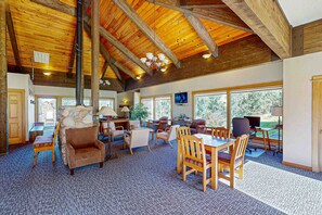 Interior - Mountain-view condo with private balcony, grill, fireplace, on-site hot tub, gym (Steamboat Springs)