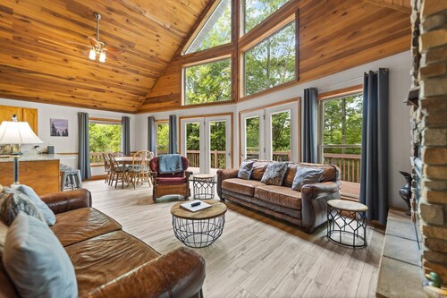 Updated Lake House, set atop the hill overlooking beautiful Deer Water Lake.