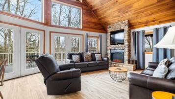 Smart TV, fireplace, DVD player