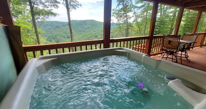 Inviting and charming, 3-BR, 2-BA log cabin with phenomenal view! King Beds.