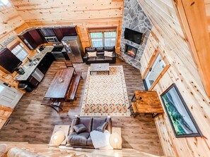 Smart TV, fireplace, video games