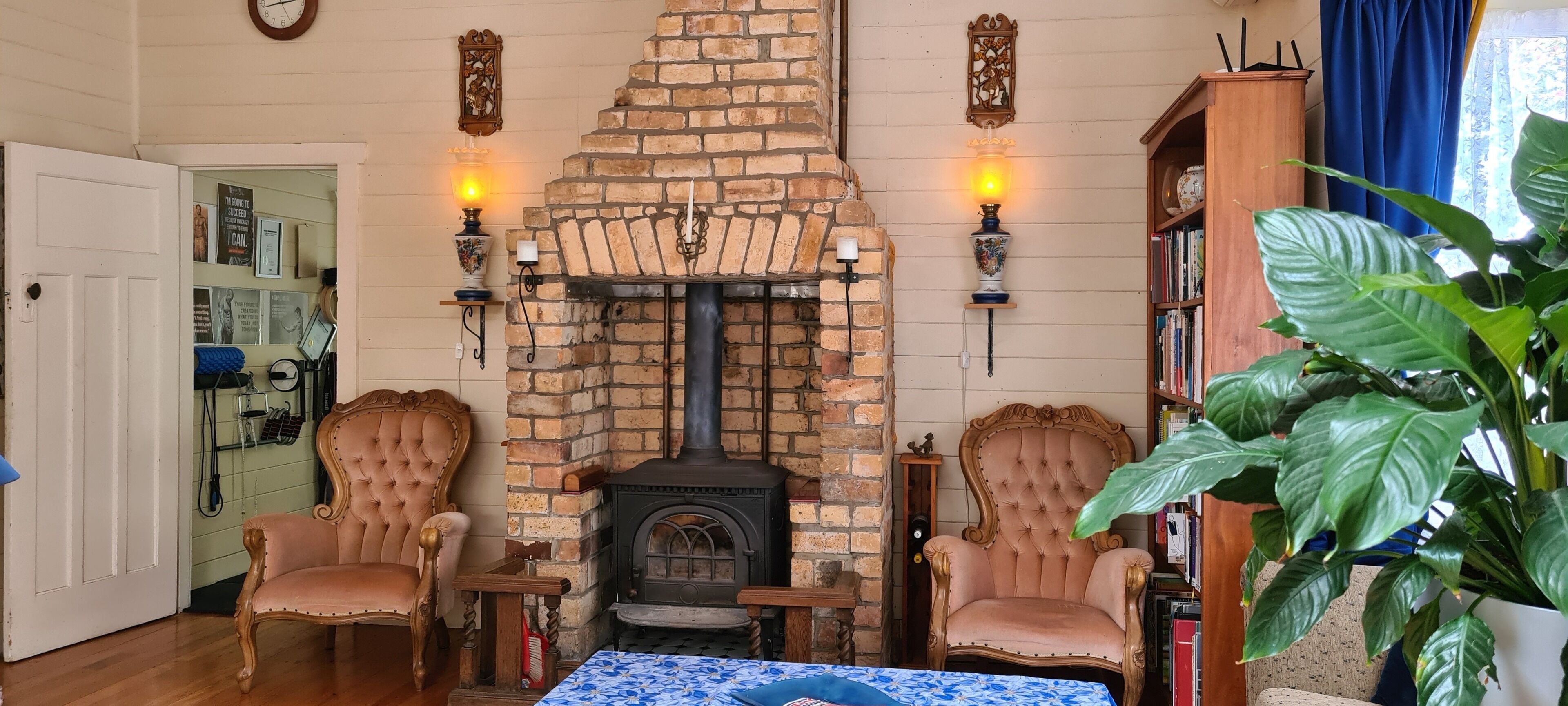 32-inch Smart TV with digital channels, TV, fireplace