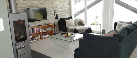 TV, fireplace, DVD player