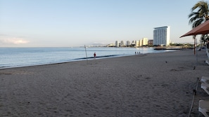 Beach nearby, sun-loungers