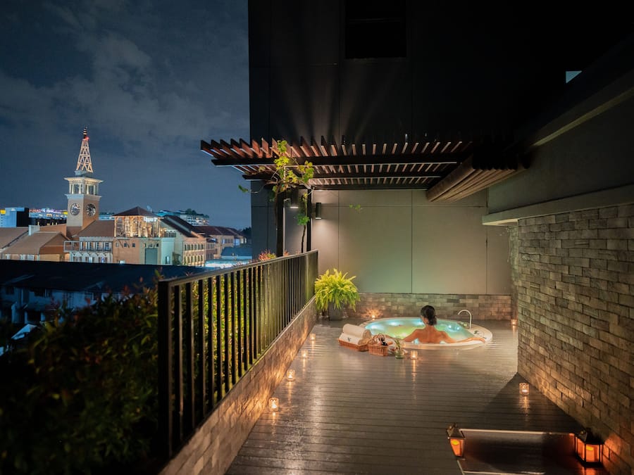 Luxury Honeymoon Suite with Jacuzzi | Premium bedding, in-room safe, desk, laptop workspace