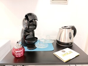 Fridge, microwave, stovetop, toaster