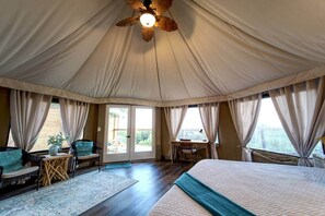 Unclassified image, 4 of 36, button - Premium Suite 1 -  Safari Tent  - Private Deck/Hot Tub (Marble Falls)