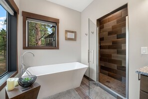 Combined shower/bathtub, hair dryer - The Fireside-Hot Tub, Firepit, Fireplace (Lead)