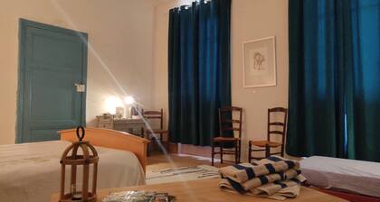 Chambre bleue - 1st floor - 5 minutes from the city center