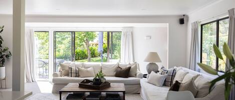 Smart TV, fireplace, video games, books