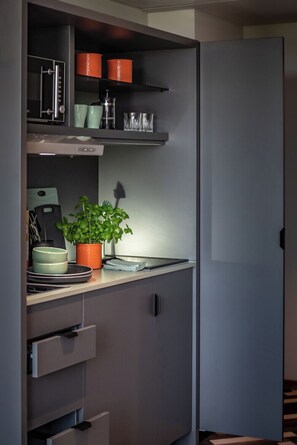 Quarto casal (Studio) | Cozinha privada | Produtos de limpeza biodegradáveis disponíveis
