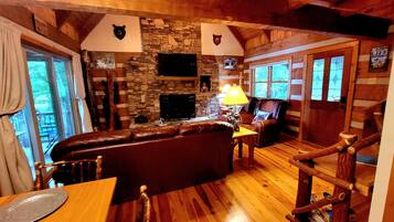 TV connectée, cheminée, jeux vidéo, livres