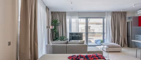 Suíte panorâmica | 1 quarto, roupas de cama premium, cofres nos quartos