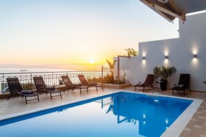 Pool - Aigli Luxury Villa - Panoramic Seaview Retreat (Kalamata)