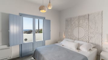 Sea View Suite with Private Hot Tub | 1 soverom, sengetøy i egyptisk bomull og sengetøy av topp kvalitet