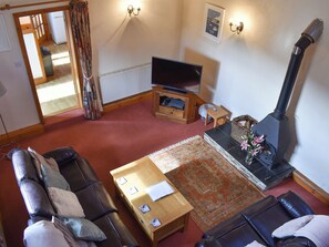 TV, fireplace - 2 bedroom accommodation in Lanreath, near Looe (Lanreath, near Looe)