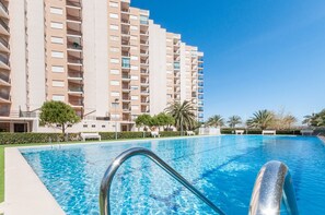Pool - Elegante Apartamento familiar de 2 dormitorios, piscinas y vistas al Mar (Playa de Gandía)