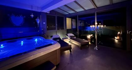 Garden/whirlpool/combination sauna large kitchen, rain shower. Very modern