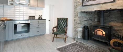 Fridge, microwave, oven, highchair