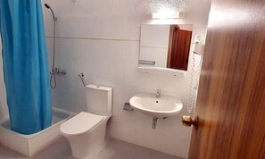 Standard Double or Twin Room | Bathroom | Shower, hair dryer, towels