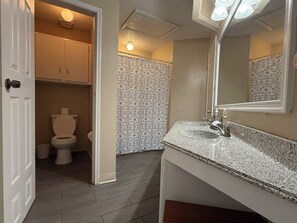 Combined shower/bathtub, hair dryer, towels, soap - Houston 2Bed 1.5bath Medical center  NRG downtown chinatown (Houston)