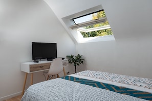 2 quartos, escrivaninha, Wi-Fi, roupa de cama