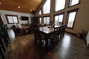 Smart TV, fireplace, video games, DVD player