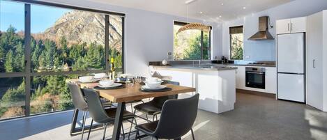 Oven, stovetop, dishwasher, coffee/tea maker