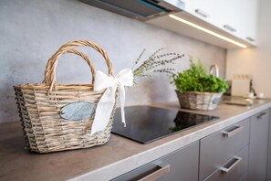 Kühlschrank, Mikrowelle, Ofen, Herdplatte