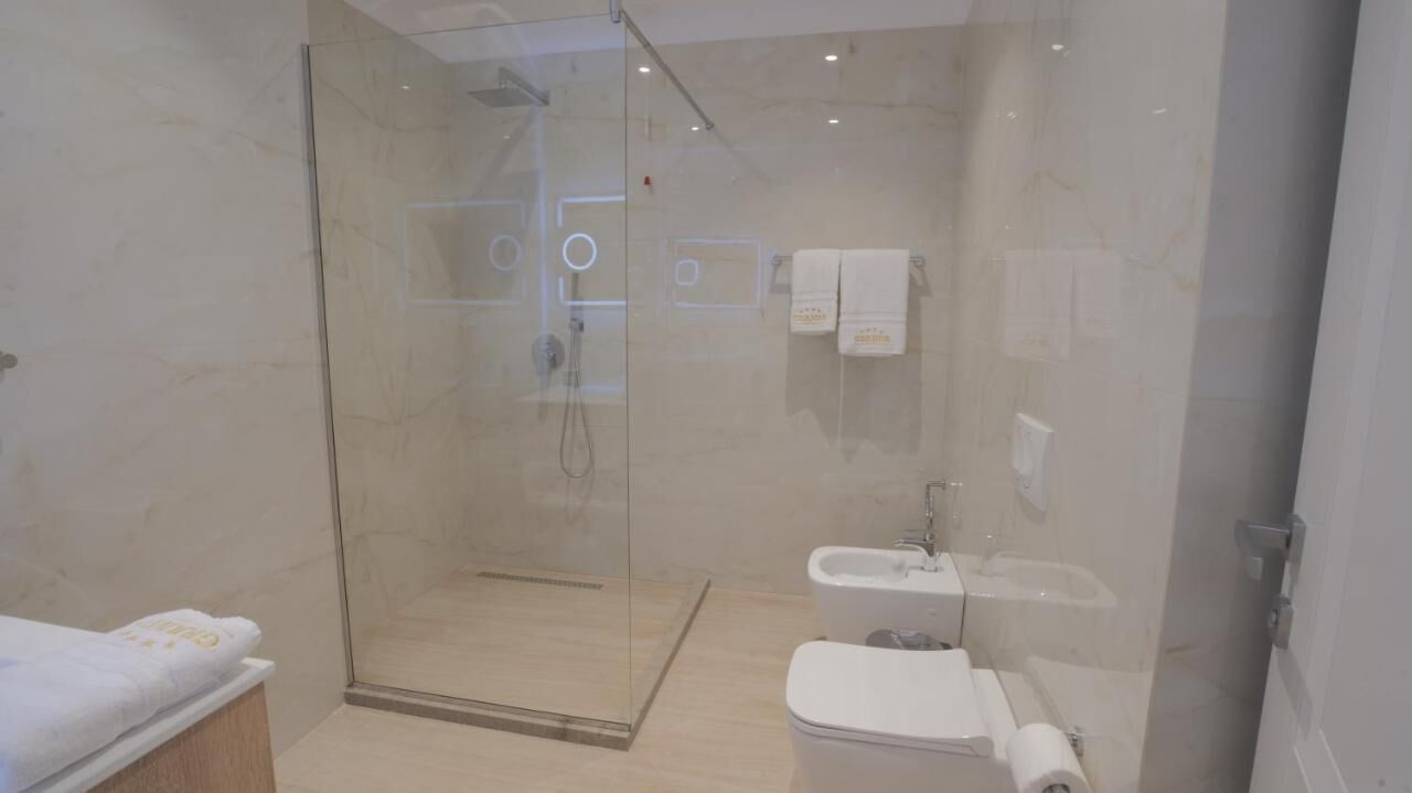 shower, free toiletries, hair dryer, bidet