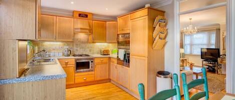 Microwave, oven, dishwasher, high chair